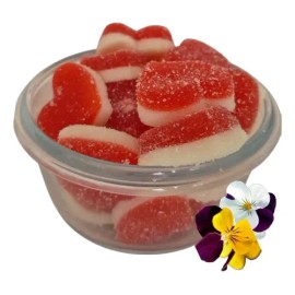 Gomitas Rafa Corazón Grenetina Fresa 1kg Cubiertas Azúcar