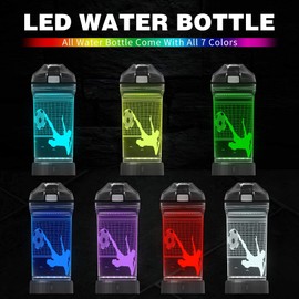 YuanDian Football Gifts for Boys, Light Up Kids Water Bottle with 3D Illusion Lamp- 14 OZ Tritan BPA Free Eco-Friendly - Cool Drinking Cups Gift for School Kids Boy Child Sport Football Lovers