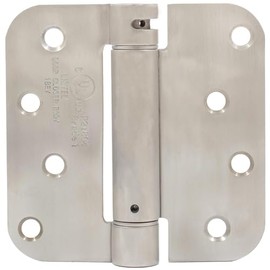 Stone Harbor Hardware Self-Closing Door Hinge, 4 Inches, 5/8" Radius Corner, Satin Stainless Steel