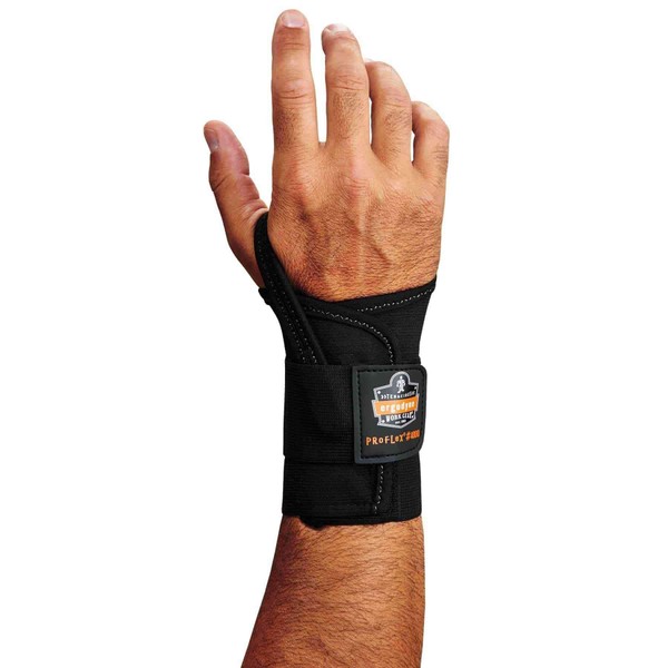 Ergodyne ProFlex 4000 Single Strap Wrist Support, Black - Medium, Right Hand
