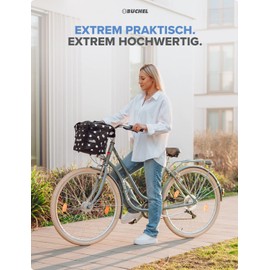 BÜCHEL Front Bicycle Basket | Shopping Bag | Foldable | Bicycle Basket for Front with Express Mount for Quick Attachment and Removal I Bicycle Basket Bicycle Bag Bicycle Accessories