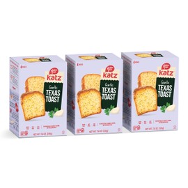 Katz Gluten Free Texas Toast, Fluffy Garlic Bread. Free of Dairy, Tree Nut, Peanut, and Soy. Kosher. 7.8 Ounce (pack of 3)