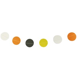 allydrew Circle Dot Paper Garland Hanging Décor, 26Ft, Set of 2, for Weddings, Parties, Baby Showers – White, Orange, Charcoal, Yellow