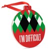 Skiing Ceramic Ornament | I'm Difficult Christmas Ornament