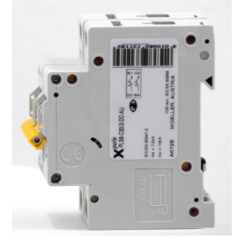 Eaton Moeller Breaker - PLS6-C20/2-DC-AU 240V 2P 20A DC Miniature