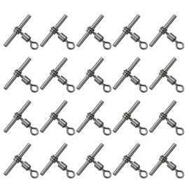 PATIKIL 41Lbs Fishing Swivels, 20 Pack 3-Way T-Shape Brass Swivels Sleeve Fishing Tackle High Strength Cross Line Swivels for Rigs Freshwater Saltwater (10#)