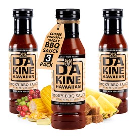 Da Kine Hawaiian Smoky BBQ Sauce, Premium Gourmet Barbecue Sauce Made in Small Batches, Gluten-Free BBQ Sauce for Meat, Fish, and Vegetables - Smoky (3 Pack)
