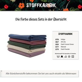 5 x 0.25 m Cuff Fabric Set, Tubular Fabric, 95% Cotton, 5% Elastane, Jersey Selection (Colourful 5, Set of 5)