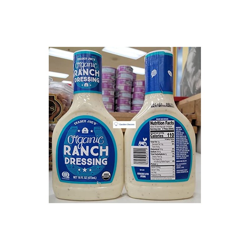 Trader Joe’s Organic Ranch Dressing 16fl oz 473ml (Two Bottles)