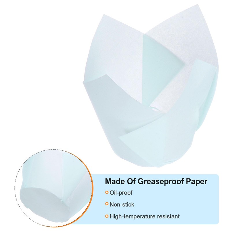 sourcing map 100pcs Tulip Cupcake Liners Greaseproof Baking Cups Paper