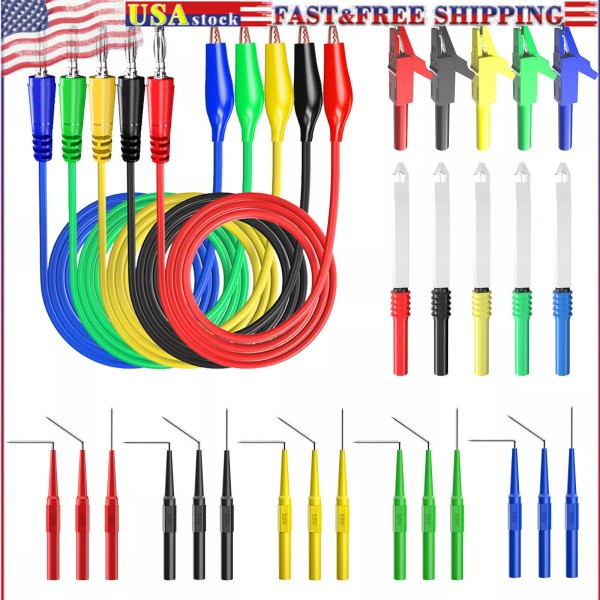 Peakelect Back Probe Kit 30PCS Banana Plug to Copper Alligator