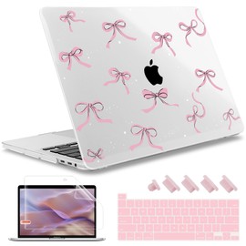May Chen for MacBook Pro 13 inch Case 2022 2021 2020 Release A2338 M2 M1 A2289 A2251, Plastic Crystal Hard Shell Case Cover for MacBook Pro 13 inch Touch Bar Fits Touch ID, Star Bows