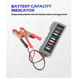 SCUARI Car Battery Tester,Car Accessories Relay Tester,12V Automotive Digital Battery Alternator Tester with LED Indication,Vehicle Battery Condition Detector,Suitable for Most Cars,Trucks,SUVs,Vans