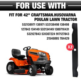 Hunakobyh 42 inch Mower High Lift Blades Repalcement for Craftsman Poulan Pro Hus AYP LT1000 LT2000 42'' Deck Mower Replace 532138971 138498 138971 532138498 138971X431