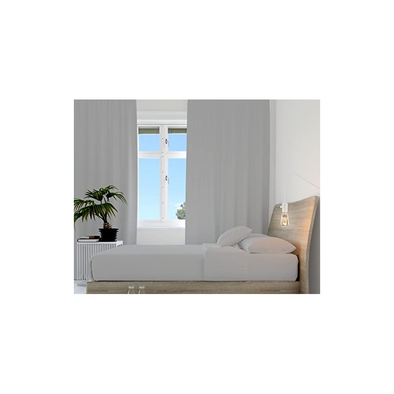 Hometex Microfibre Fitted Sheet - 4ft Double, Silver
