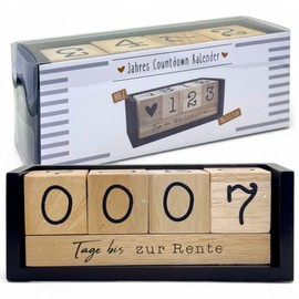 MIJOMA Yearly Countdown Calendar Cube Made of Wood - Permanent Yearly Table Calendar - Versatile Countdown to 432 Days for Special Occasions (Black Natural)
