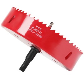 140mm Hole Saw for Wood, HSS Bi-Metal Hole Cutter in 30mm Depth, with Center Drill bit and Hex Shank Arbor, Applied for Cutting Boards, Plastic and Soft Metal Sheet