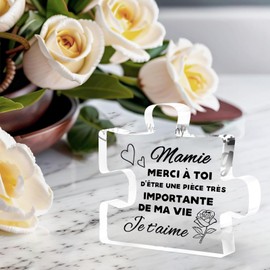 Cadeau Mamie, Grandma Gifts,Cadeau Fete des Mere,Gravure Acrylique Bloc Puzzle, Cadeau Grand-mère, Cadeaux Noël Pour Mamie, Cadeau Fete des Grands Meres, Cadeau Anniversaire Mamie