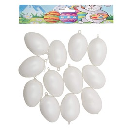Idena Plastic Eggs, 12 items, white, 6 cm, White