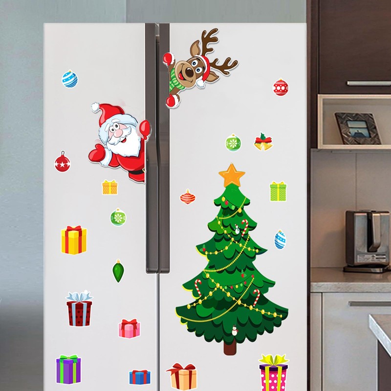 Magnetic Christmas Tree for Refrigerator, Soft Magnetic Set, Reusable Holiday