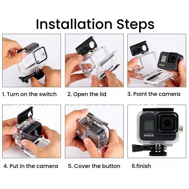 Azragon Gopro Protective housing for Hero13/12/11/10/9 with Quick Release Bracket