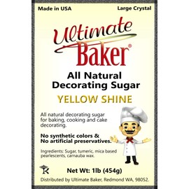 Ultimate Baker Yellow Decorating Sugar - Kosher Certified Natural Large Crystal Decorating Sugar (1lb Bag Yellow Sugar)