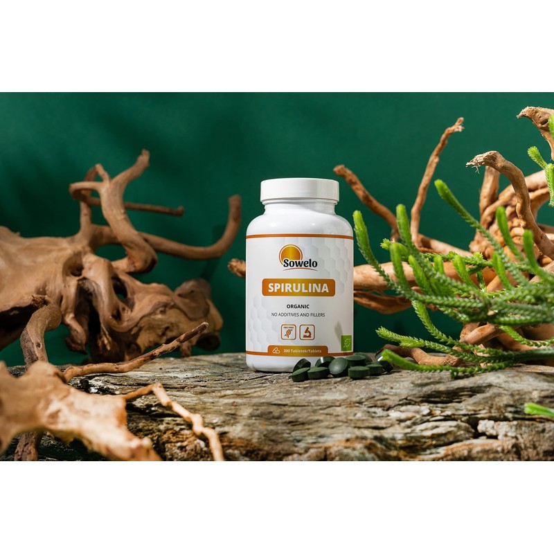 Sowelo Spirulina - 500 mg per tablet, algae capsules, a