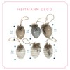 HEITMANN DECO Hanging Eggs Set of 6 Brown / Grey