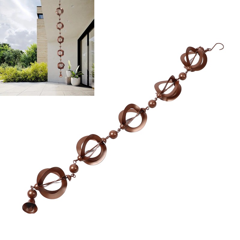 Hanging Rain Chain Metal Decorative Rotating Hollow Rain Chain for