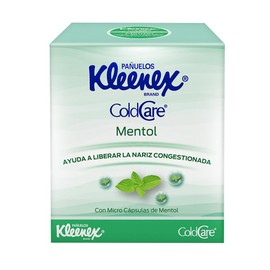 Kleenex Cold Care Paielos Faciales Mentol, Paquete con 60 Pauelos de Hoja Doble con Microcpsulas de Mentol.                                           