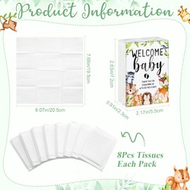 Reallnaive 50 Packs Woodland Baby Shower Pocket Tissues for Guests Facial Tissues Packs 3 Ply Small Travel Size for Woodland Animal Baby Shower Party Favors Supplies Thank You Gifts