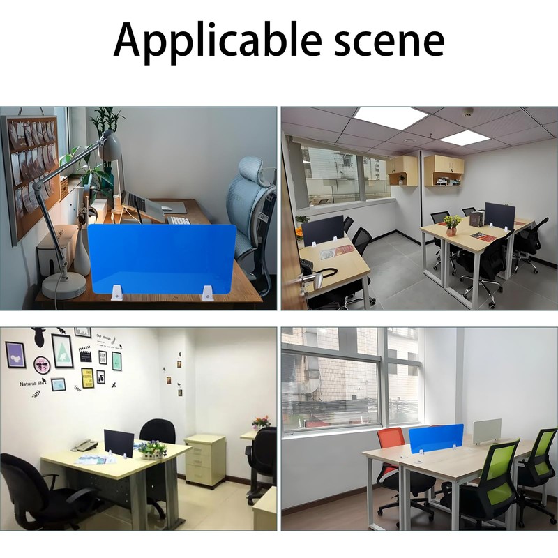 Adjustable Desk Divider Partition Clips, Sneeze Guard Support Clamps for