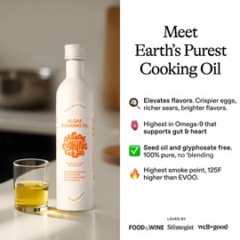 Algae Cooking Club Chef-Grade 100% Algae Cooking Oil - High Smoke Point 535°F - Rich in Omega-9, Neutral Buttery Flavor - Seed-Oil Free - Perfect for Searing, Baking, Frying & Dressings (16 fl oz)