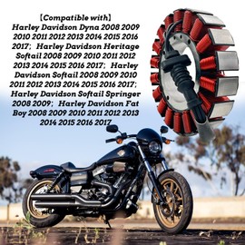 MOTOBULL 30017-08 Stator Coil Compatible with Harley Davidson Dyna Heritage Softail Fat Boy 2008-2017 30017-08A