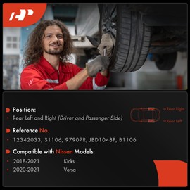 A-Premium 9.65 inch (245mm) Rear Brake Drums + Ceramic Shoes Set Compatible with Select Nissan Models - Versa 2020-2021, Kicks 2018-2021, 6-PC Set