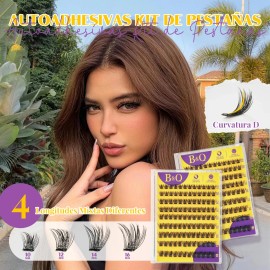 Extensiones De Pestañas Autoadhesivas Velvet B&Q pestañas bq Kit Larga Duración Bq lash con pinzas pestañas postizas resistente al agua