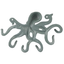 MDLUU Octopus Hook, Nautical Wall Hook, Antique Key Holder Hook, Cast Iron Hook for Coat, Hand Towel, Bathrobe, Jacket(Gold Green)