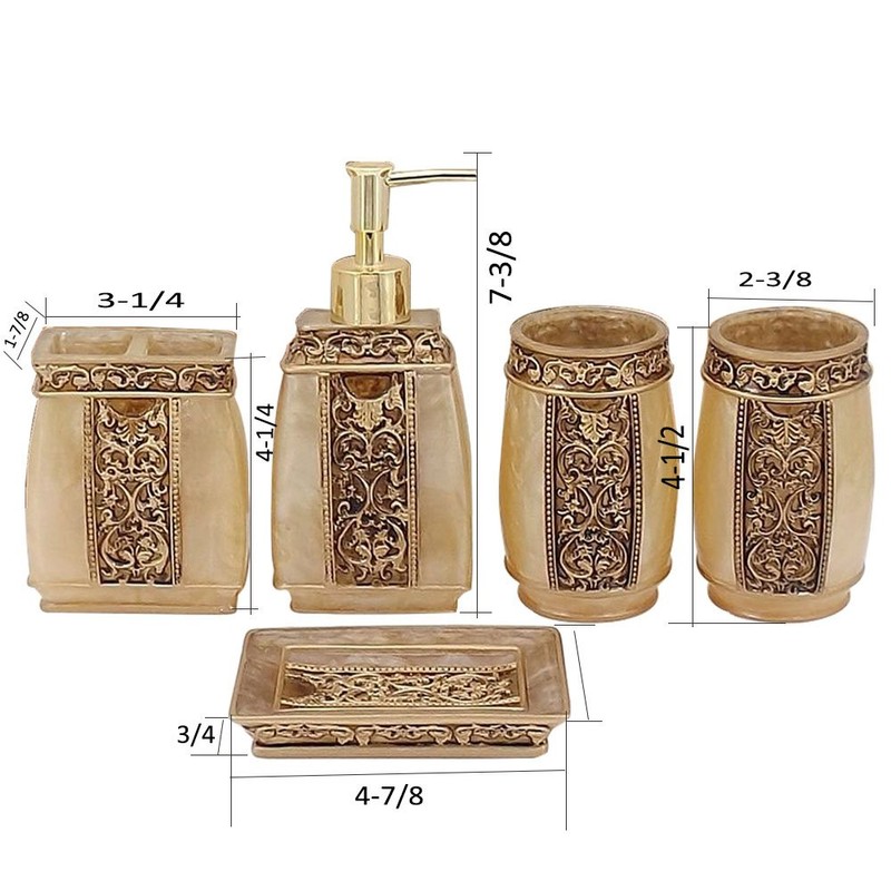 LUANT 5 Piece Bathroom Accessories Set, Collection Bath Set Features