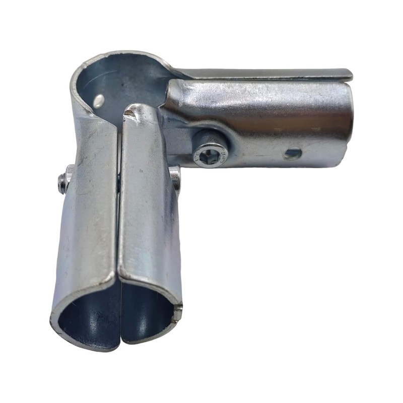 90 Degree 3-Way Pipe Connector, Stainless Steel End Rail Clamps,