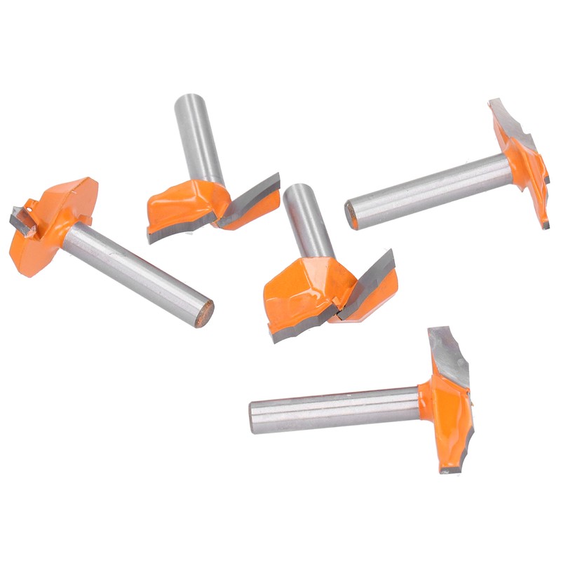 5Pcs 6mm Shank Router Bit Yellow Milling Cutter for Cabinet