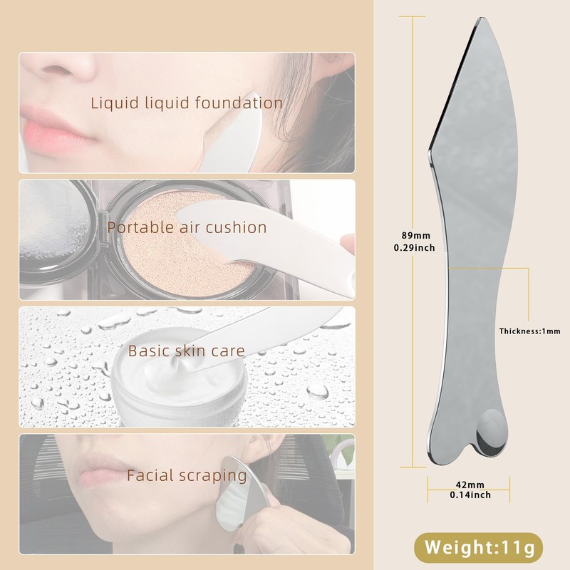 ROOFEI 3 x Gua Sha Stone - Stainless Steel Gua