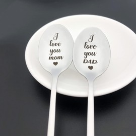 Mom and Dad Gifts for Parents I Love You Mom Dad Spoon Set Mothers Day Fathers Day Gift Anniversary Presents Christmas Birthday Gifts for Mom Dad