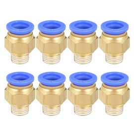 sourcing map Straight Pneumatic Push to Quick Connect Fittings G1/4 Male x 12mm Tube OD 8pcs