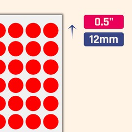 3000 Pieces, 1/2 inch - Red Dot Stickers, Small Round Circle Dots Labels