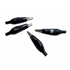 Proops Crocodile Clips with Protective Insulation Cover, Black, Pack of 4 (E2163) Free UK Postage