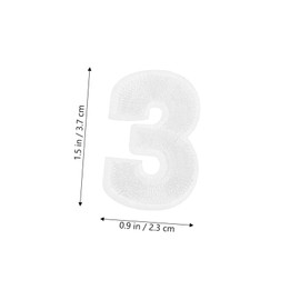 Gadpiparty 3 Sets Decorative Number Embroidered Patches of DIY Appliques for Clothing Hats Bags White Arabic Numbers for Creative Repair and Personalization