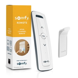 Somfy Remote Situo 1 Pure - 74300 RTS Control for 1 Motorized Shade or One Group of Multiple Shades - Omni-Directional, Saves Favorite Position, Elegant White - #1870571