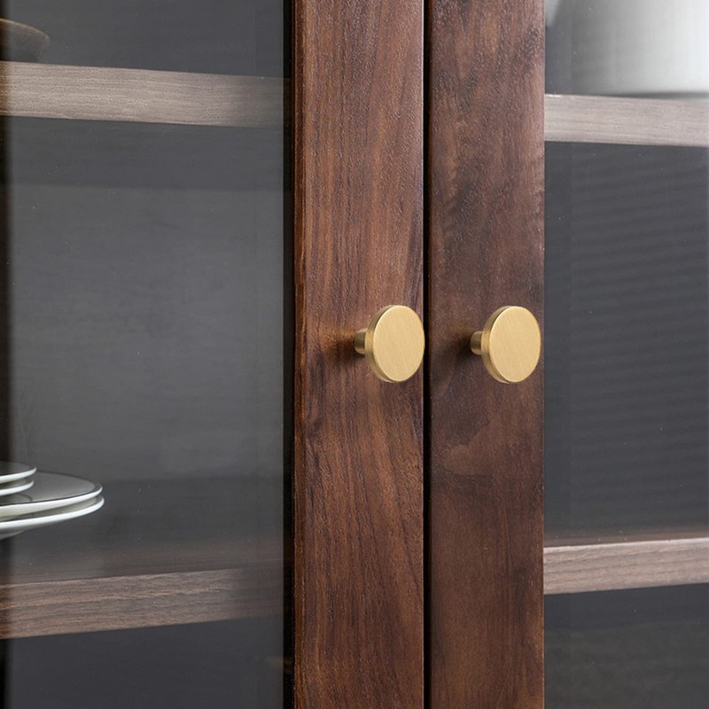 WEAVERBIRD 4 Pieces Round Cabinet Knobs Brushed Gold, Kitchen Cabinet