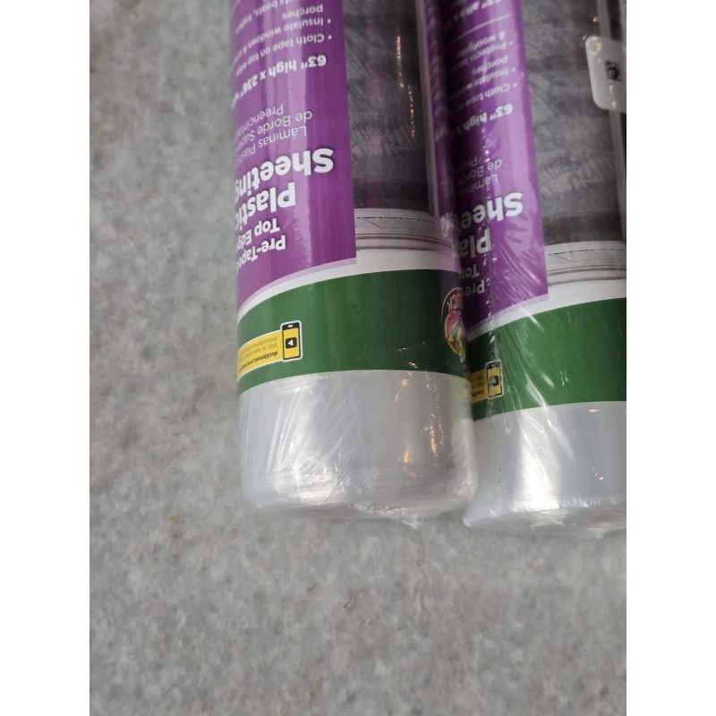 DUCK Pre-Taped Top Edge Plastic Sheeting 63” x 236” Multipurpose