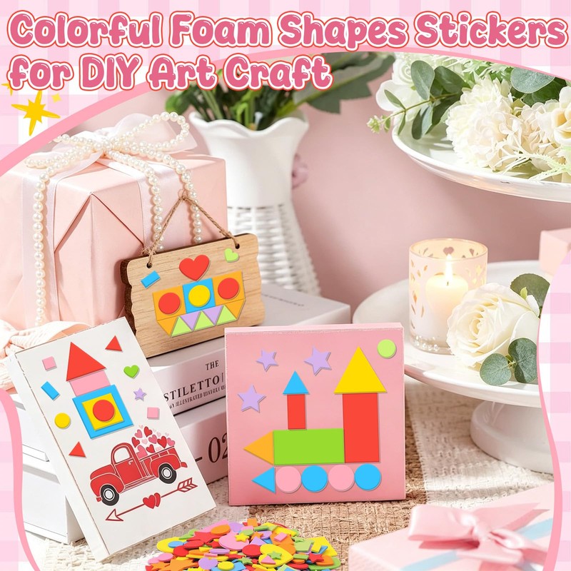 3260Pcs Foam Shape Stickers,EVA Foam Stickers with Assorted Shapes Colors